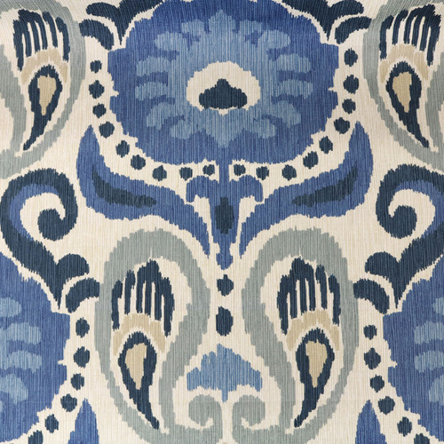 P Kaufmann Fabrics Saphira Azure Ikat Medallion Damask | Drapery